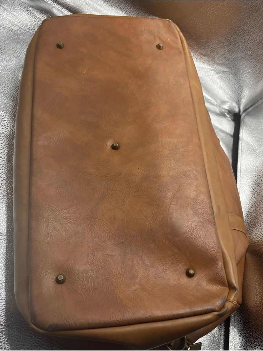 Men's Brown Leather-Style Duffel Bag – Weekend Travel Bag